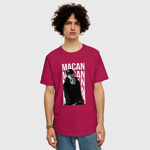 Мужская футболка оверсайз Макан / Маджента – фото 3