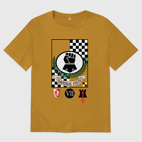 Мужская футболка оверсайз Imperial fists Warhammer 40k / Горчичный – фото 1