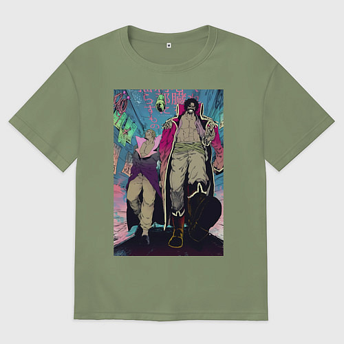 Мужская футболка оверсайз Ван-Пис Роджер Гол Д / Авокадо – фото 1