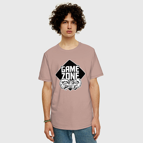 Мужская футболка оверсайз Game zone / Пыльно-розовый – фото 3