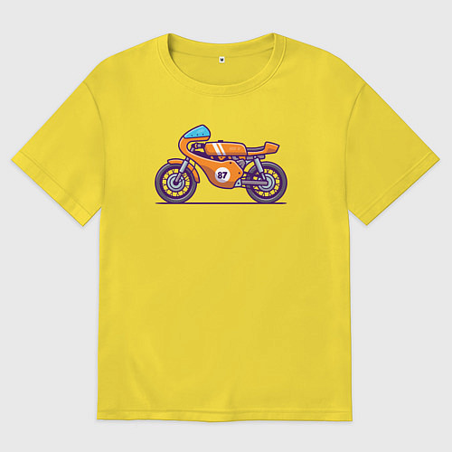 Мужская футболка оверсайз Байк / Желтый – фото 1