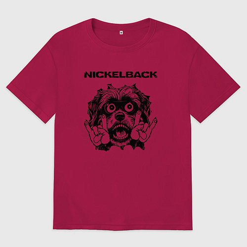 Мужская футболка оверсайз Nickelback - rock dog / Маджента – фото 1