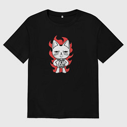 Футболка оверсайз мужская Турбо бабка, цвет: черный