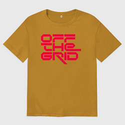 Футболка оверсайз мужская Off the grid logo, цвет: горчичный