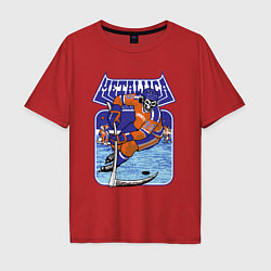 Футболка оверсайз мужская Metallica - hockey, цвет: красный
