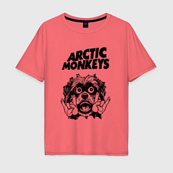 Футболка оверсайз мужская Arctic Monkeys - rock dog, цвет: коралловый