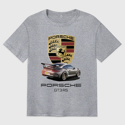 Мужская футболка оверсайз Porsche GT 3 RS motorsport / Меланж – фото 1