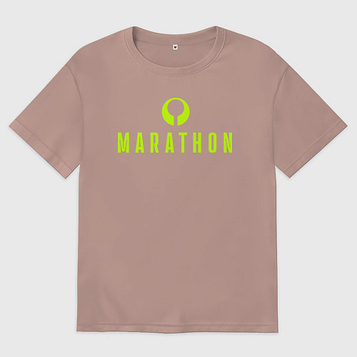 Мужская футболка оверсайз Marathon logo / Пыльно-розовый – фото 1