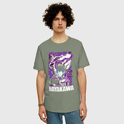 Футболка оверсайз мужская Человек-бензопила Аки Хаякава и демон, цвет: авокадо — фото 2