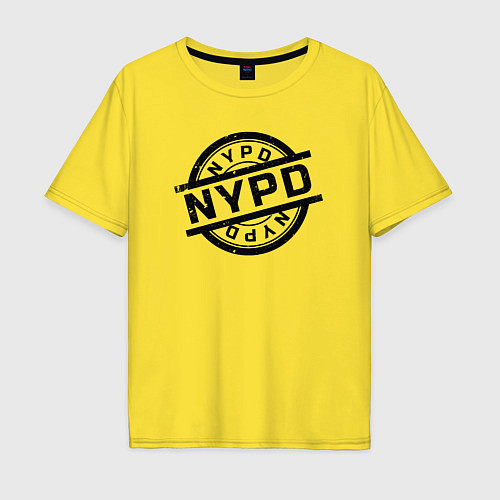 Мужская футболка оверсайз New York police / Желтый – фото 1