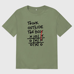 Мужская футболка оверсайз Думай нестандартно