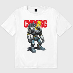 Мужская футболка оверсайз Cyborg Homer Simpson - ai art fantasy