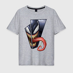 Футболка оверсайз мужская Venom with tongue sticking out, цвет: меланж