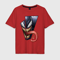 Футболка оверсайз мужская Venom with tongue sticking out, цвет: красный