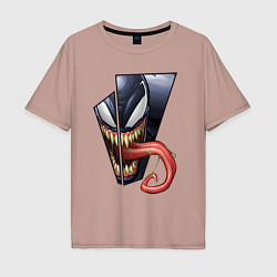 Мужская футболка оверсайз Venom with tongue sticking out