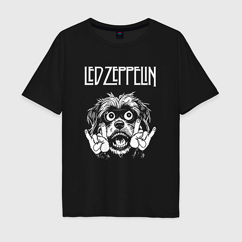 Мужская футболка оверсайз Led Zeppelin rock dog / Черный – фото 1