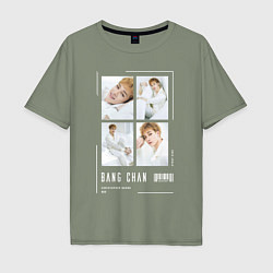 Футболка оверсайз мужская Bang chan stray kids cute, цвет: авокадо