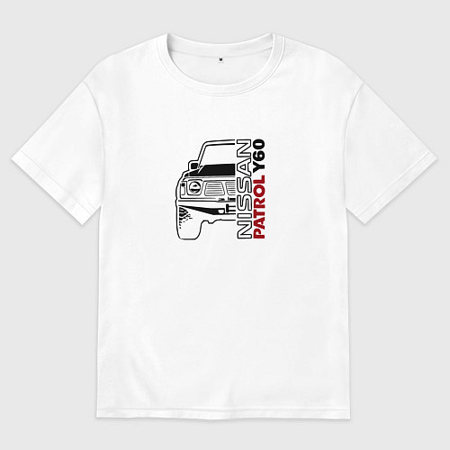 Мужская футболка оверсайз Nissan Patrol Y60 / Белый – фото 1