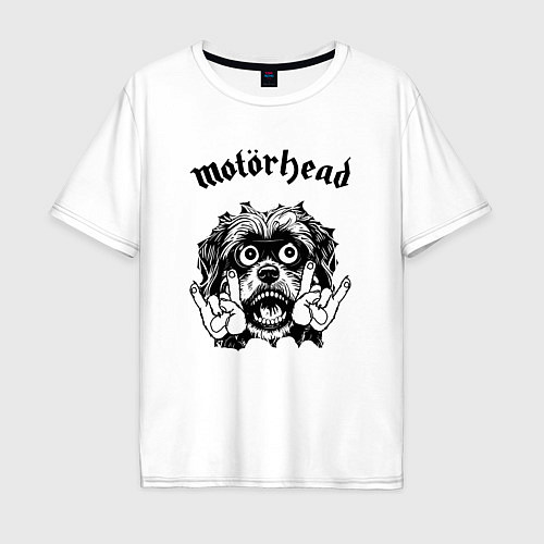 Мужская футболка оверсайз Motorhead - rock dog / Белый – фото 1