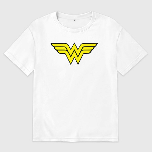 Мужская футболка оверсайз Wonder woman logo / Белый – фото 1