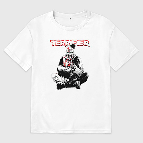 Мужская футболка оверсайз Clown Art holding a baby / Белый – фото 1