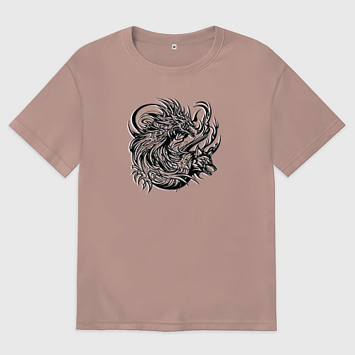 Мужская футболка оверсайз Абсрактное существо / Пыльно-розовый – фото 1