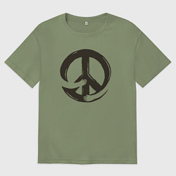 Мужская футболка оверсайз Peace hugs