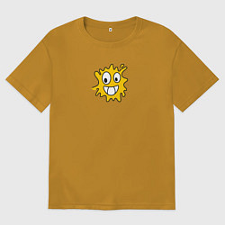 Футболка оверсайз мужская Веселая жёлтая клякса, цвет: горчичный