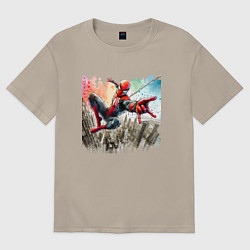 Мужская футболка оверсайз Spider-Man watercolor sketch - ai art fantasy