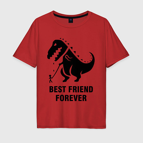 Мужская футболка оверсайз Godzilla best friend / Красный – фото 1