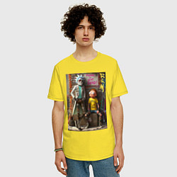 Футболка оверсайз мужская Бородатый Рик и Морти - панк жив, цвет: желтый — фото 2