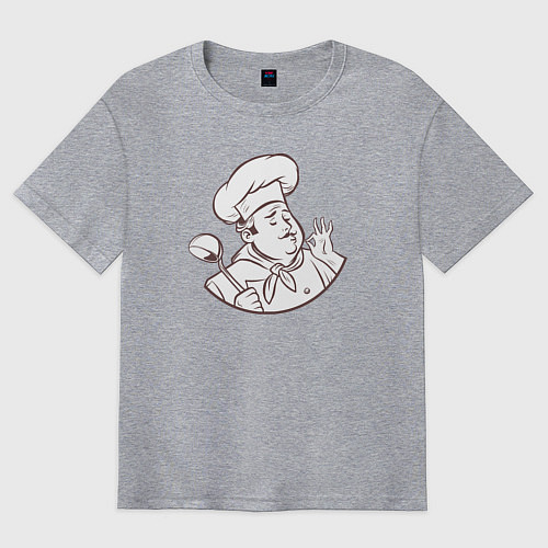 Мужская футболка оверсайз Cool chef / Меланж – фото 1