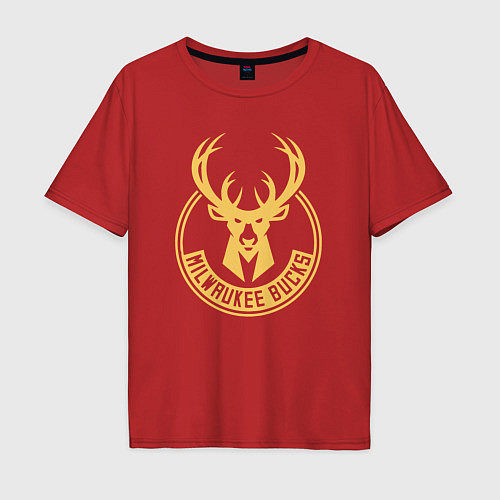 Мужская футболка оверсайз NBA Milwaukee Bucks / Красный – фото 1