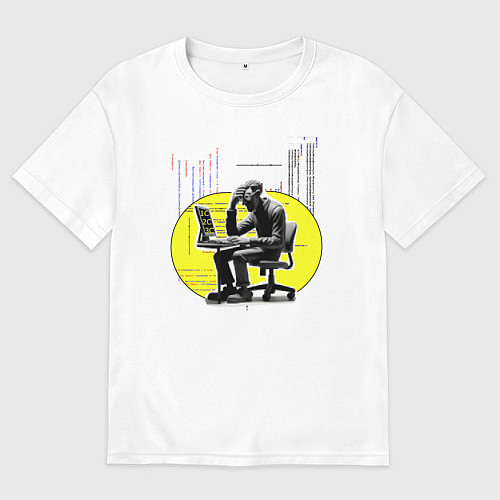 Мужская футболка оверсайз 1С, 2С, 3С / Белый – фото 1