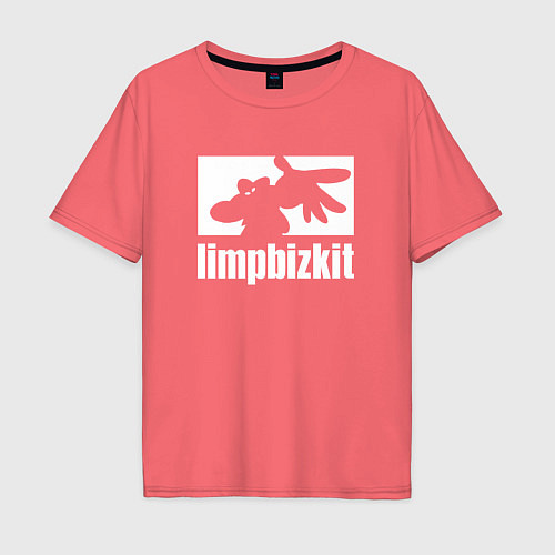 Мужская футболка оверсайз Limp Bizkit - logo / Коралловый – фото 1