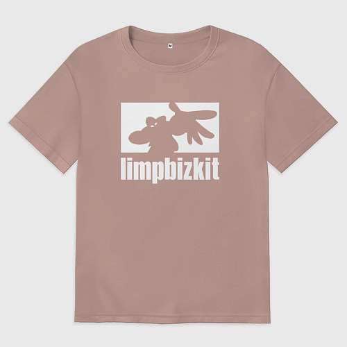 Мужская футболка оверсайз Limp Bizkit - logo / Пыльно-розовый – фото 1