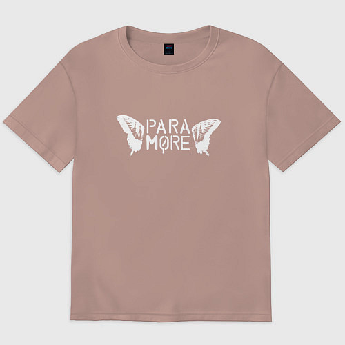 Мужская футболка оверсайз Paramore - logo / Пыльно-розовый – фото 1