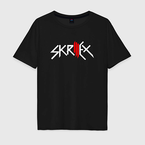 Мужская футболка оверсайз Skrillex - logo / Черный – фото 1