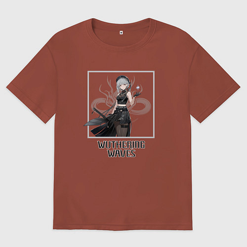 Мужская футболка оверсайз Саньхуа / Кирпичный – фото 1