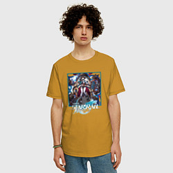 Футболка оверсайз мужская Сюэй, цвет: горчичный — фото 2