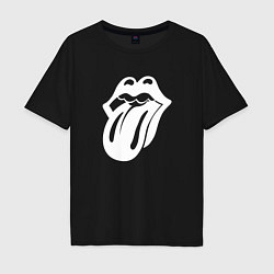 Мужская футболка оверсайз Rolling Stones - white logo