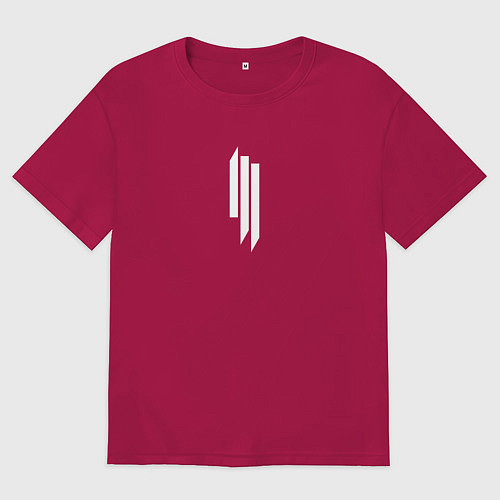 Мужская футболка оверсайз Skrillex - logo / Маджента – фото 1