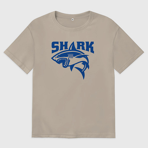 Мужская футболка оверсайз Акула атакует / Миндальный – фото 1