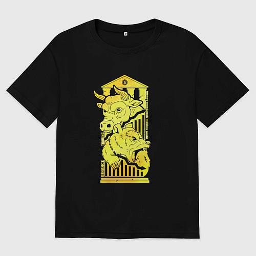 Мужская футболка оверсайз Опытный инвестор / Черный – фото 1