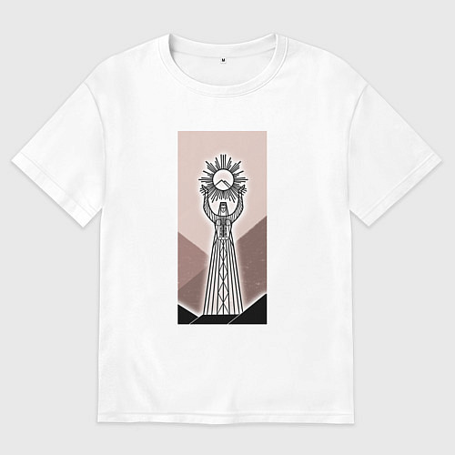 Мужская футболка оверсайз Фатима держит солнце / Белый – фото 1