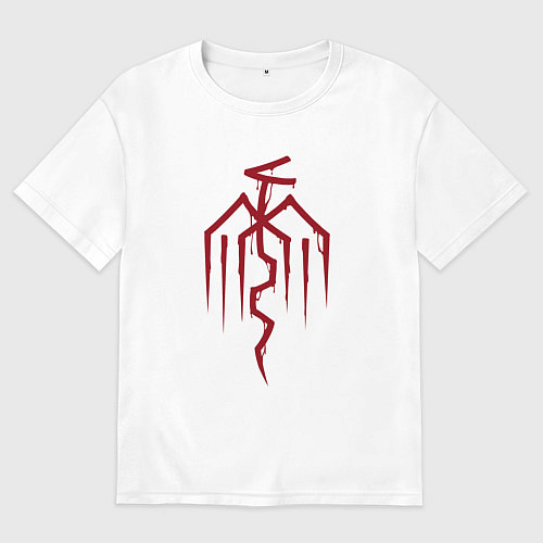 Мужская футболка оверсайз Symbol of the City of Chains - Dragon Age / Белый – фото 1