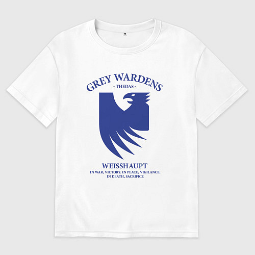 Мужская футболка оверсайз Grey Wardens - Dragon Age / Белый – фото 1