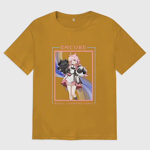 Мужская футболка оверсайз Encore Woolycounting Game / Горчичный – фото 1