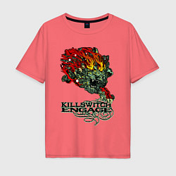 Футболка оверсайз мужская Грифон killswitch engage, цвет: коралловый