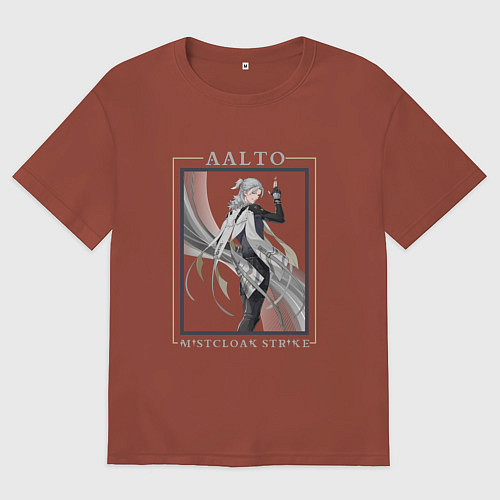 Мужская футболка оверсайз Aalto Mistcloak Strike / Кирпичный – фото 1